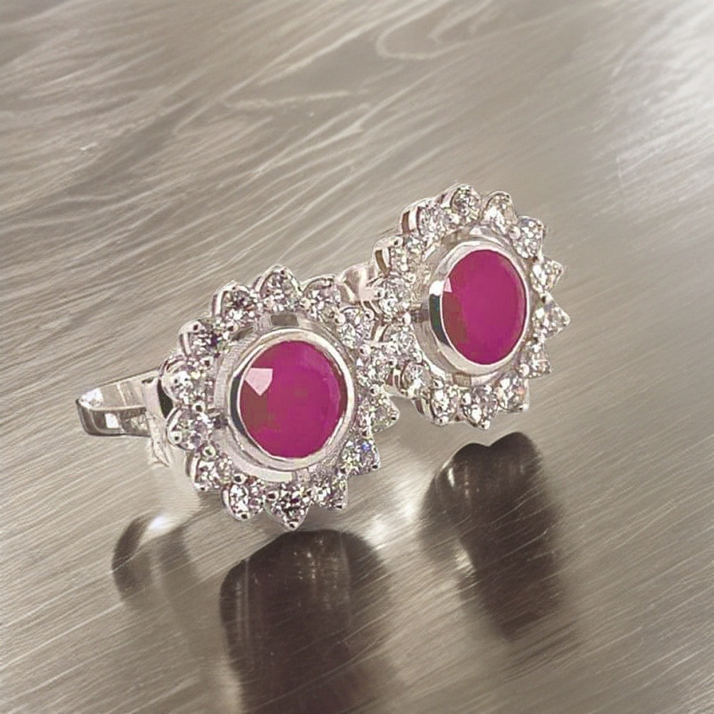 Diamond Ruby Earrings 14k Gold 2.07 TCW Certified $5,250 018670 - Certified Fine Jewelry