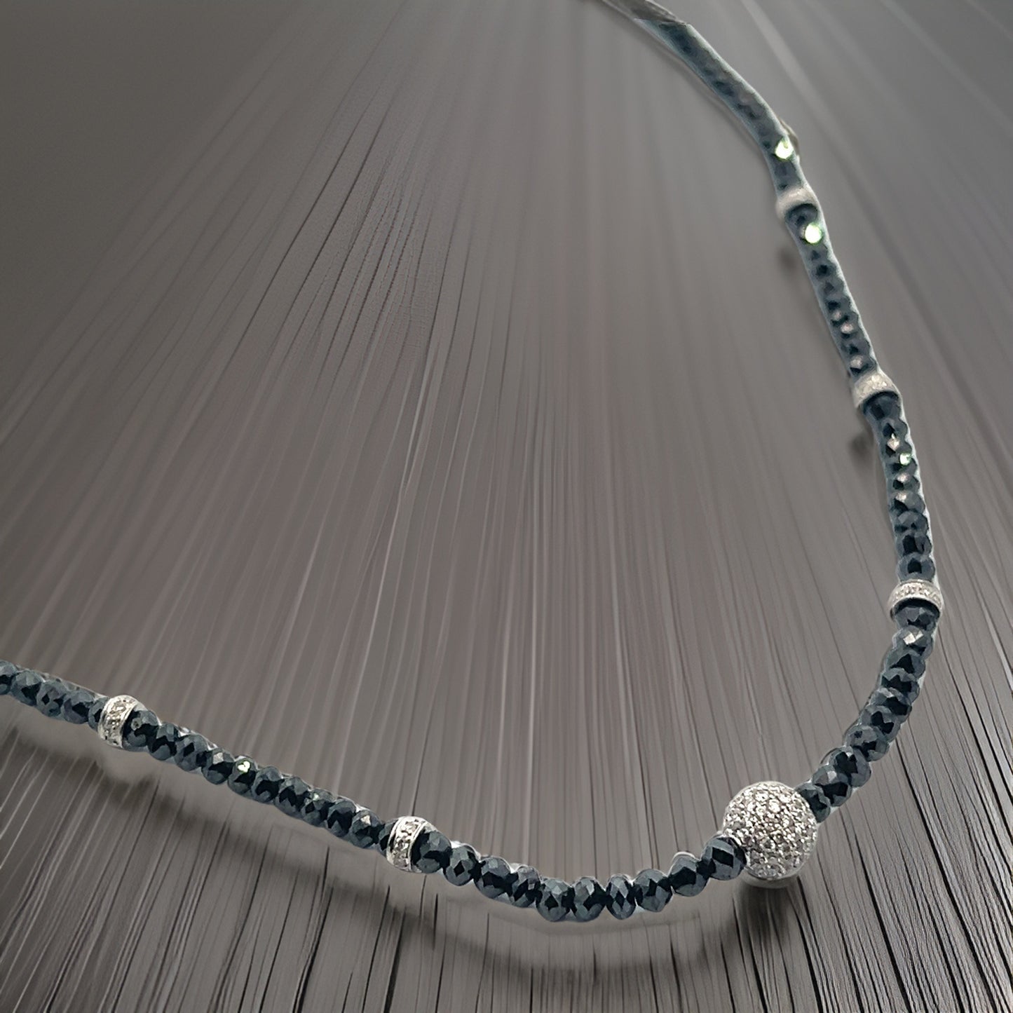 Diamond Beaded Necklace 34.15 Twc 18k Gold 16 in Certified $7,950 920472 - Certified Fine Jewelry