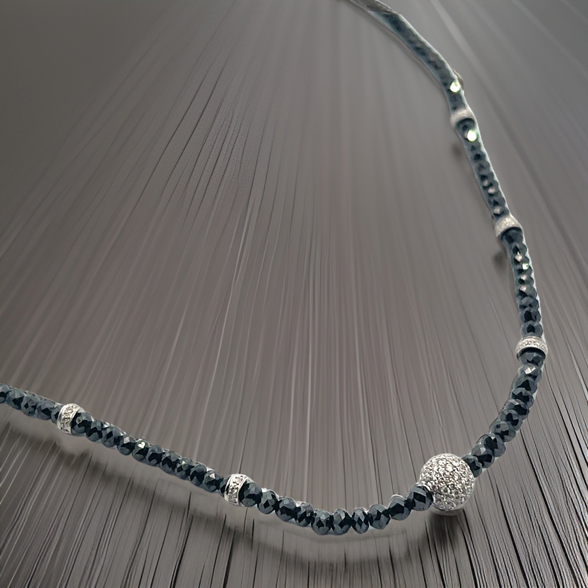Diamond Beaded Necklace 34.15 Twc 18k Gold 16 in Certified $7,950 920472 - Certified Fine Jewelry