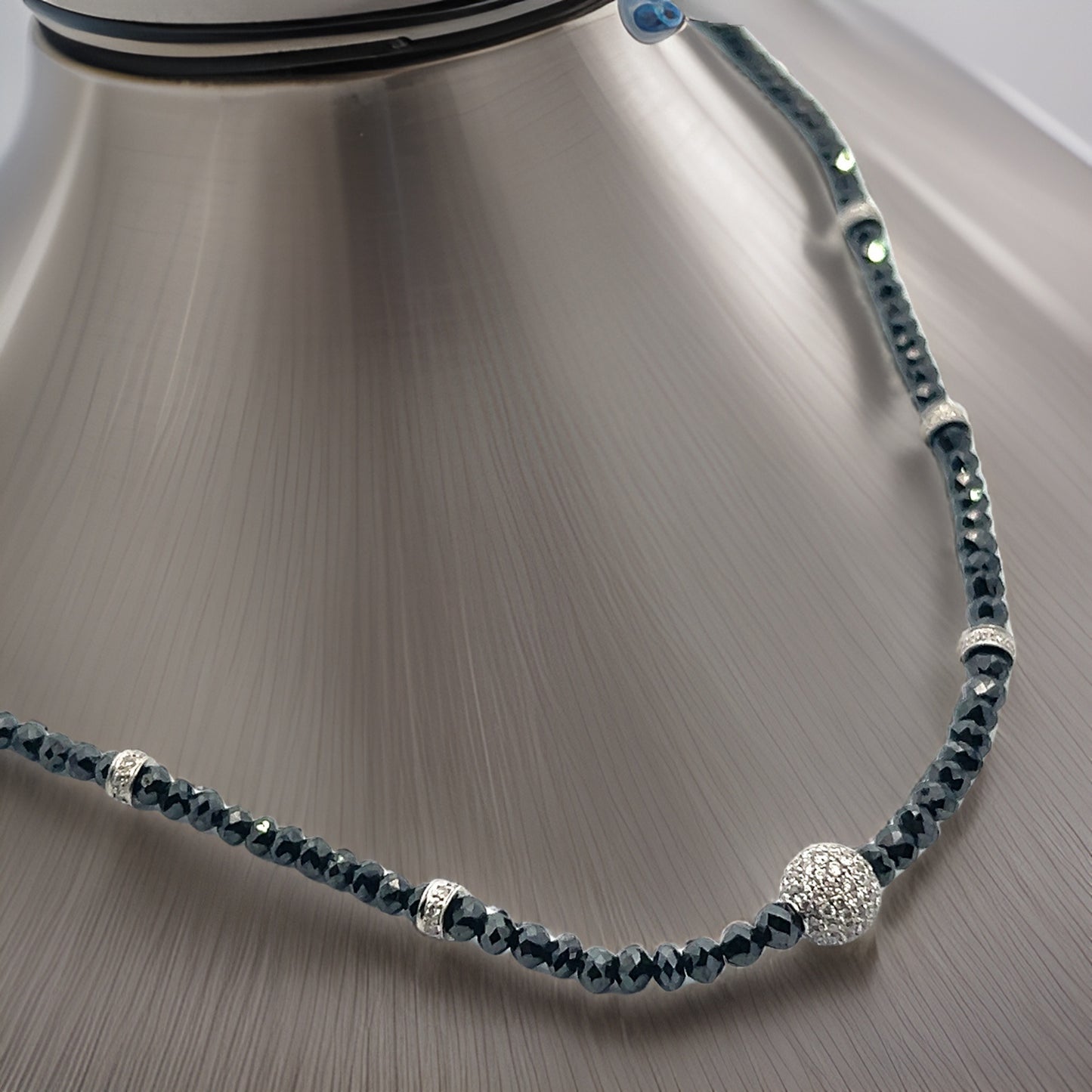 Diamond Beaded Necklace 34.15 Twc 18k Gold 16 in Certified $7,950 920472 - Certified Fine Jewelry