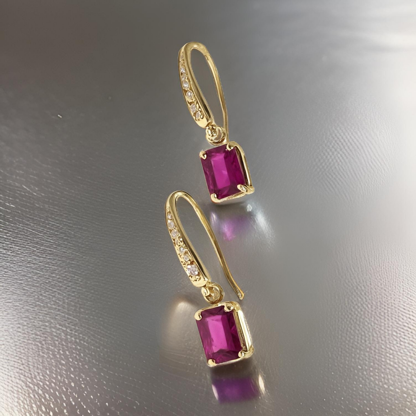 Diamond Rubellite Tourmaline Earrings 14k Gold 2.05 TCW Certified $1,690 821770