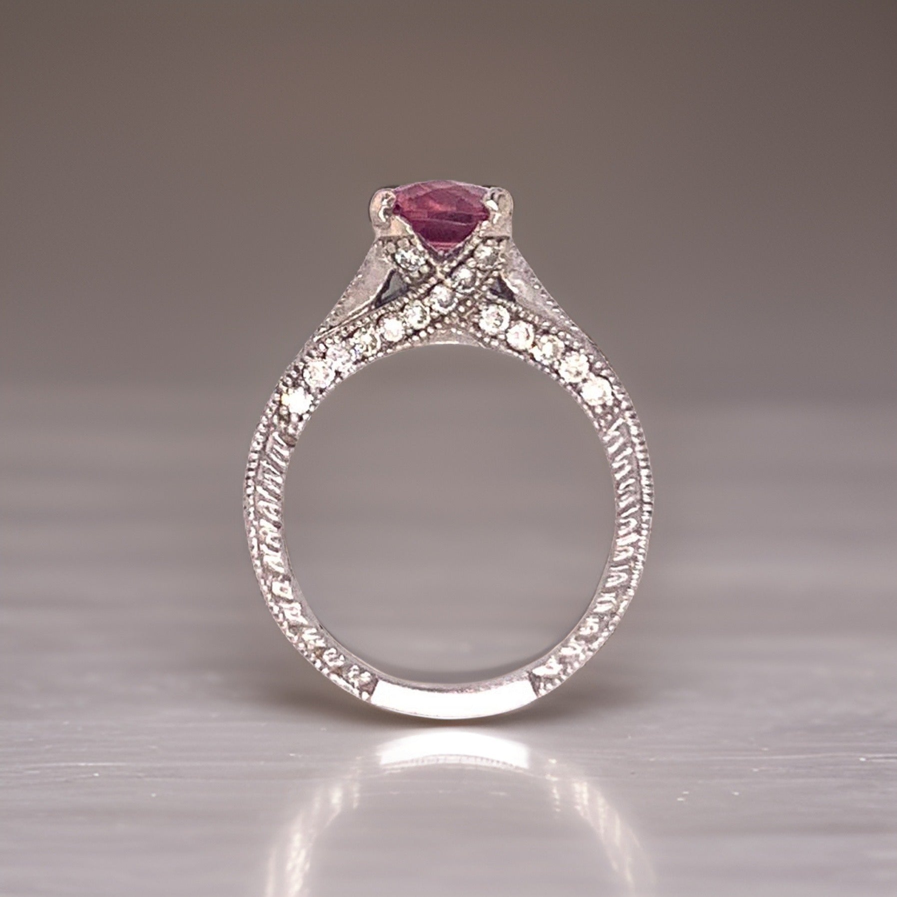 Diamond Pink Tourmaline Rubellite Ring 6.5 14k Gold 2.45 Tcw Certified $3,700 912289 - Certified Fine Jewelry