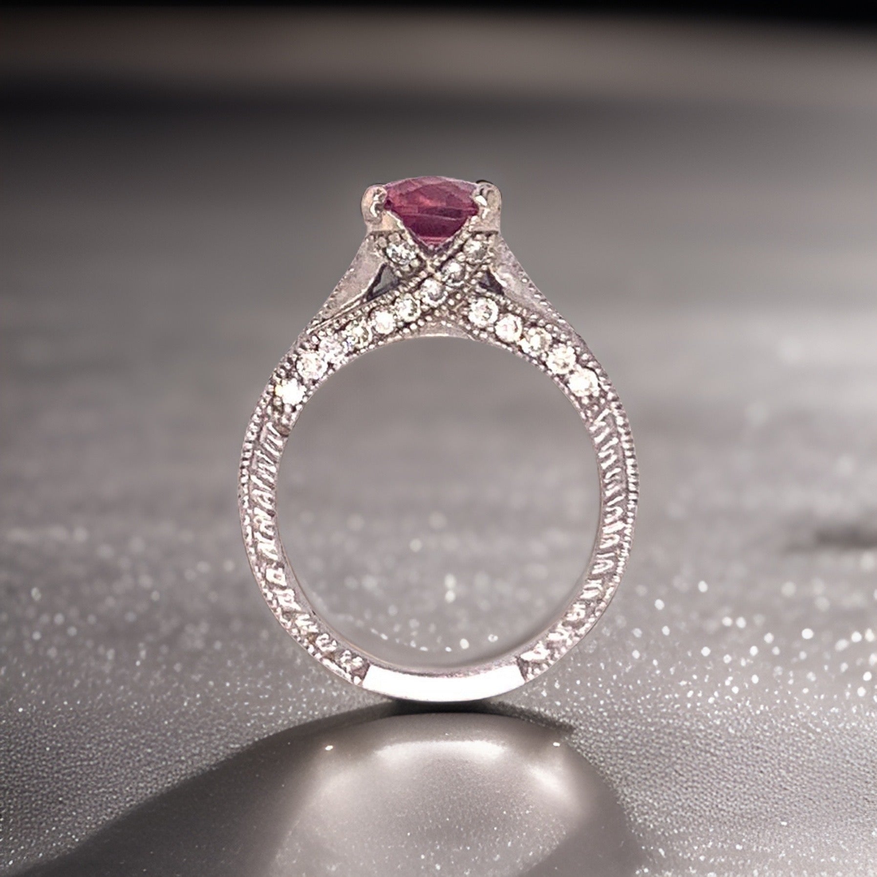 Diamond Pink Tourmaline Rubellite Ring 6.5 14k Gold 2.45 Tcw Certified $3,700 912289 - Certified Fine Jewelry