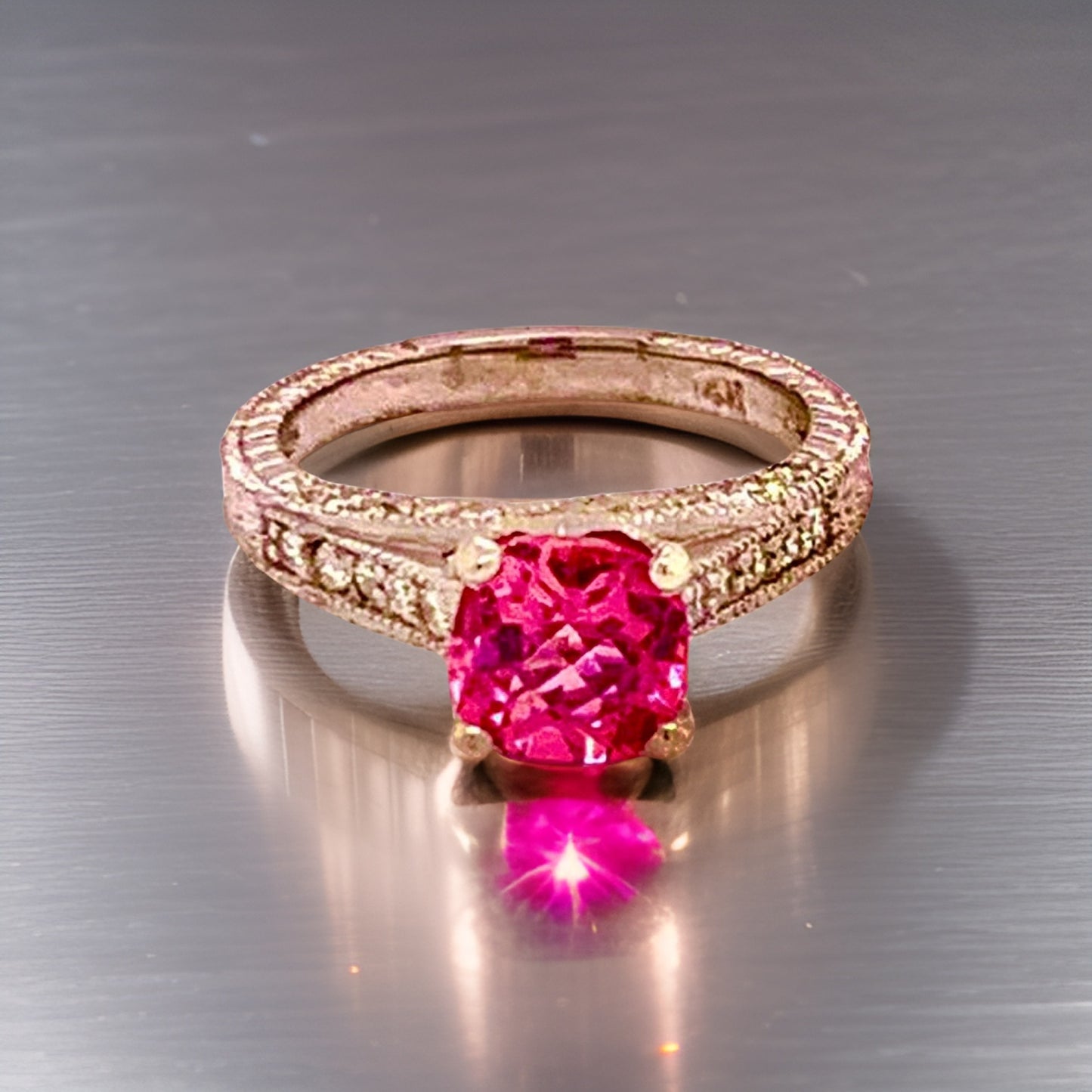 Diamond Pink Tourmaline Rubellite Ring 6.5 14k Gold 2.45 Tcw Certified $3,700 912289 - Certified Fine Jewelry