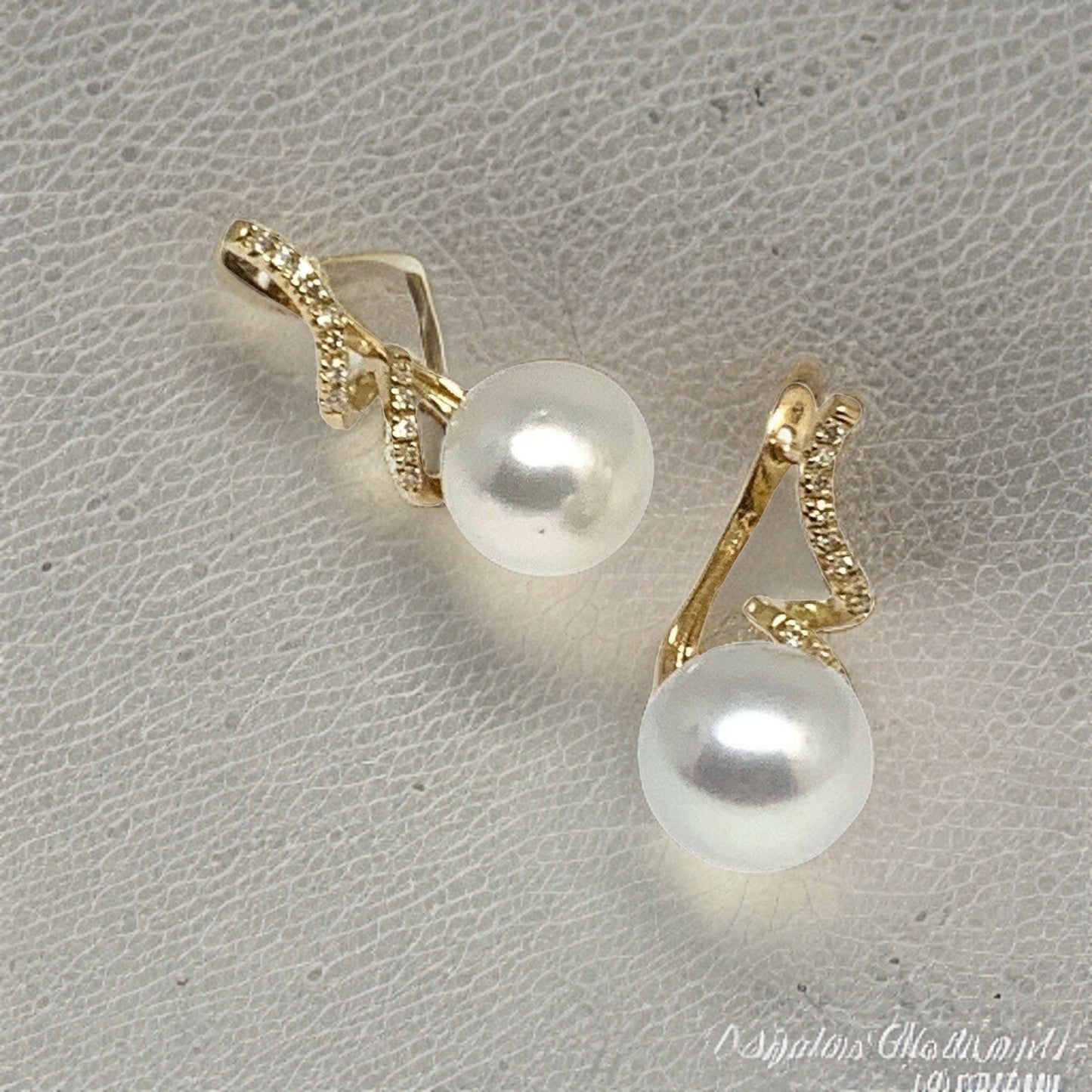 Diamond South Sea Pearl Earrings 14k Gold 11 mm Certified $2,950 910809 - Certified Fine Jewelry