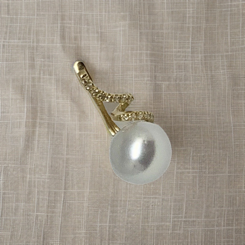 Diamond South Sea Pearl Earrings 14k Gold 11 mm Certified $2,950 910809 - Certified Fine Jewelry