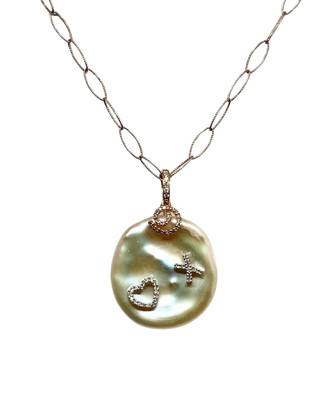 Diamond Fresh Water Pearl Necklace 14k Gold Pendant 16.25" Italy Certified $2,950 910819 - Certified Fine Jewelry