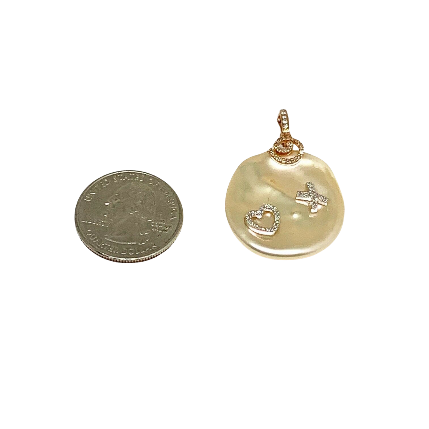 Diamond Fresh Water Pearl Necklace 14k Gold Pendant 16.25" Italy Certified $2,950 910819 - Certified Fine Jewelry