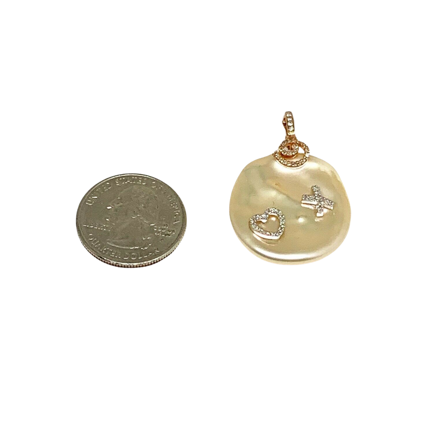 Diamond Fresh Water Pearl Necklace 14k Gold Pendant 16.25" Italy Certified $2,950 910819 - Certified Fine Jewelry