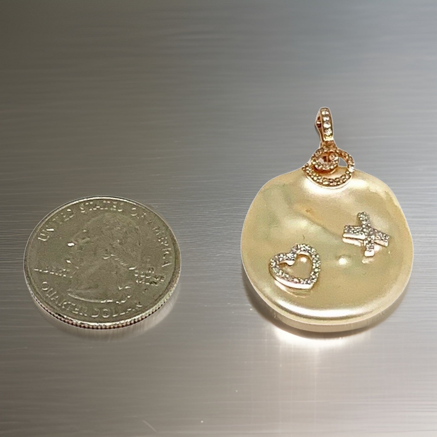 Diamond Fresh Water Pearl Necklace 14k Gold Pendant 16.25" Italy Certified $2,950 910819 - Certified Fine Jewelry