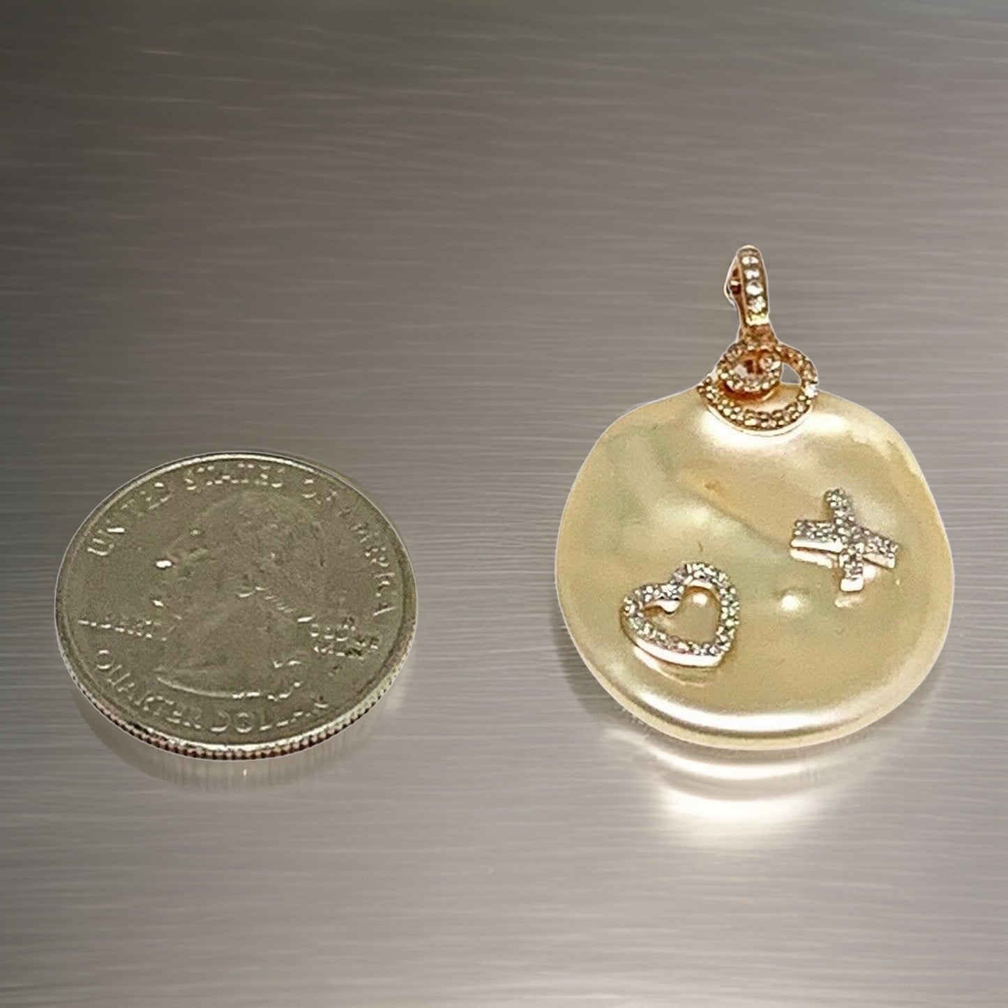 Diamond Fresh Water Pearl Necklace 14k Gold Pendant 16.25" Italy Certified $2,950 910819 - Certified Fine Jewelry