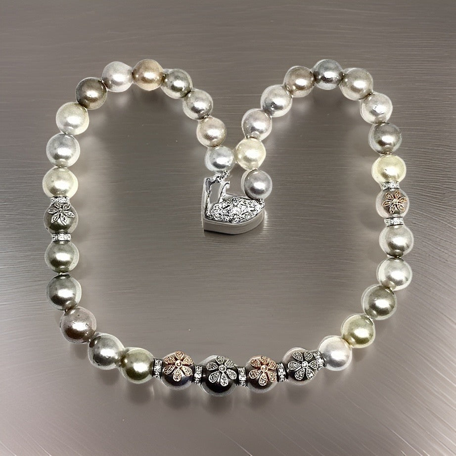 Diamond South Sea Pearl Necklace 12.80 mm 17.5" Certified $14,950 910878 - Certified Fine Jewelry
