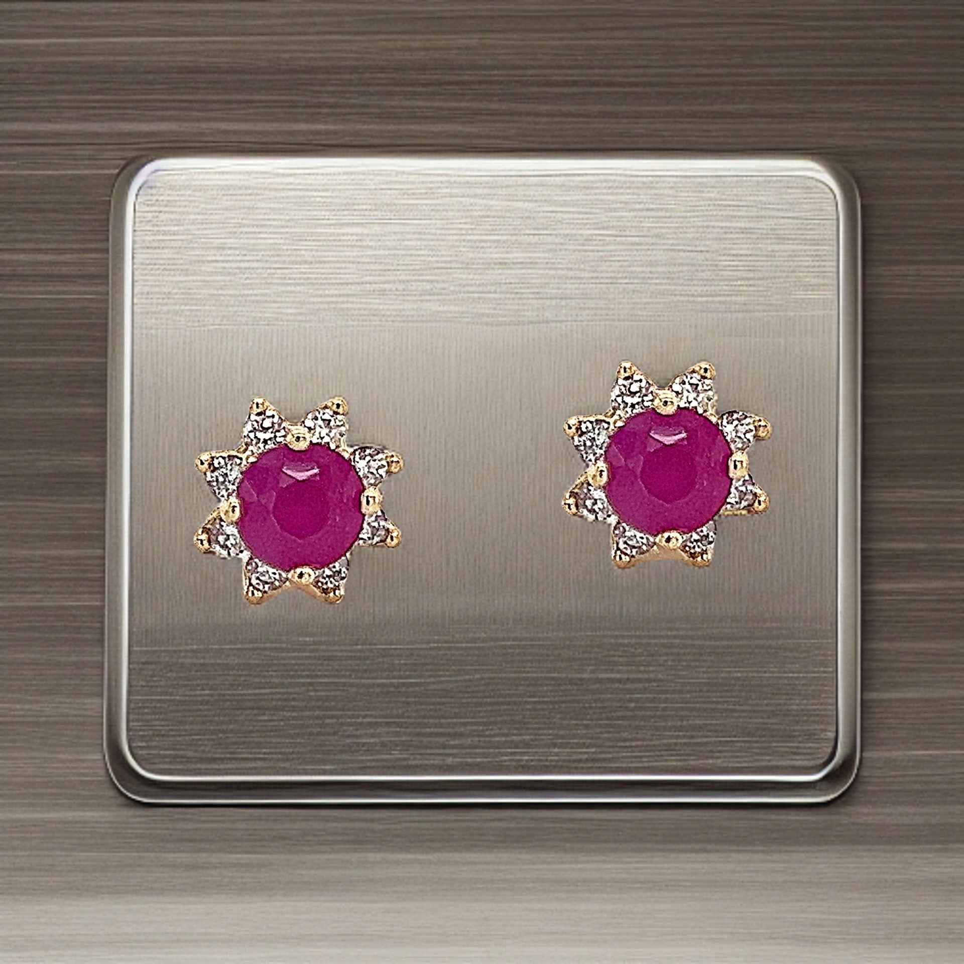 Natural Ruby Diamond Earrings 14k Gold 1.25 TCW Certified $2,290 210748 - Certified Fine Jewelry