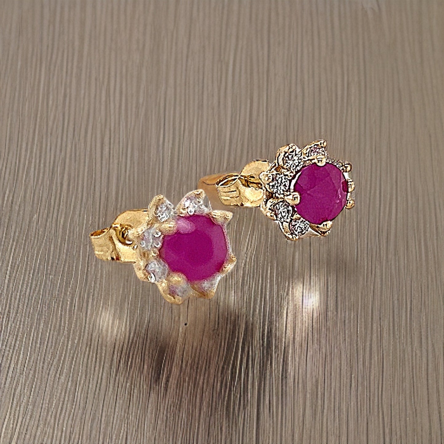 Natural Ruby Diamond Earrings 14k Gold 1.25 TCW Certified $2,290 210748 - Certified Fine Jewelry