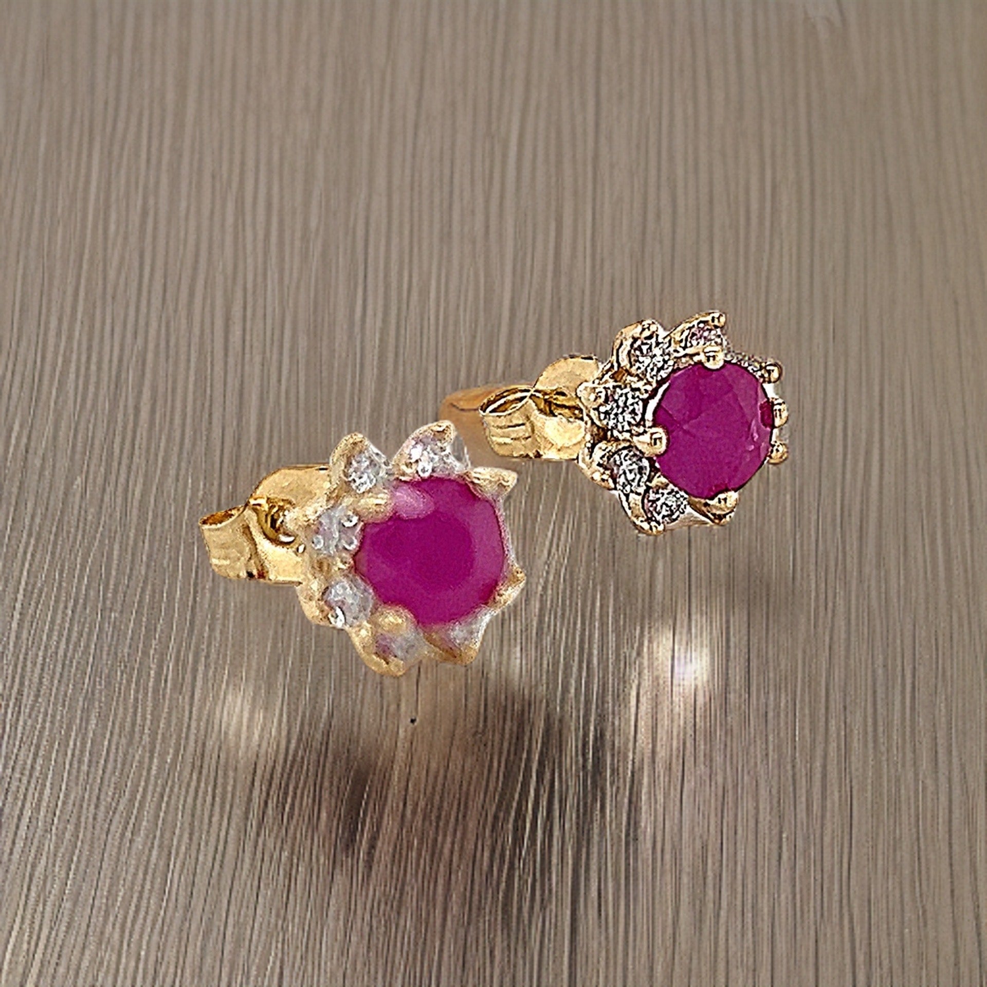 Natural Ruby Diamond Earrings 14k Gold 1.25 TCW Certified $2,290 210748 - Certified Fine Jewelry
