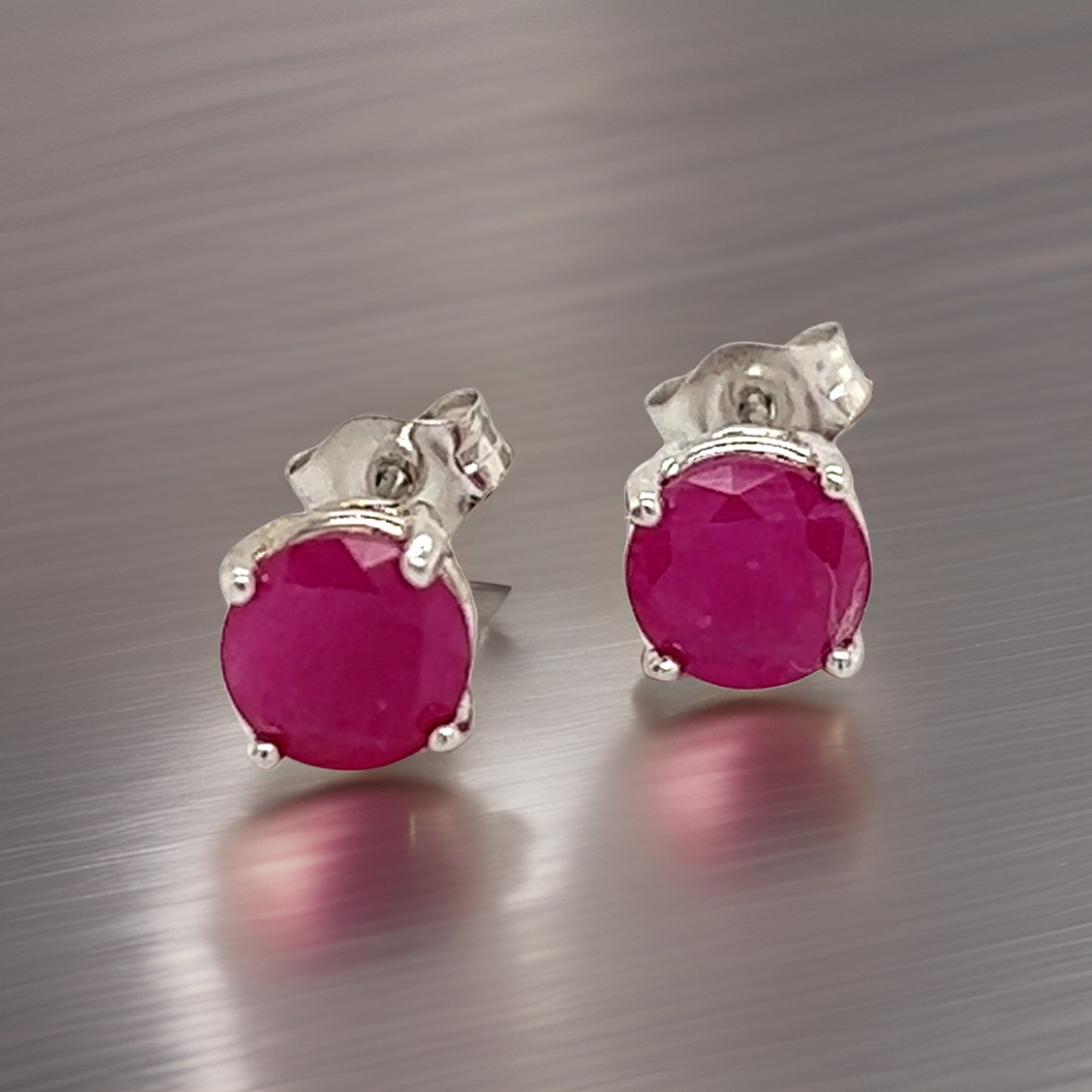Natural Ruby Stud Earrings 14k Gold 1.91 TCW 1.28 Grams Certified $2,290 210750 - Certified Fine Jewelry
