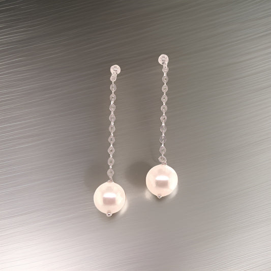 Akoya Pearl Earrings 14k Gold 8.44 mm Certified $990 017536 - Certified Fine Jewelry