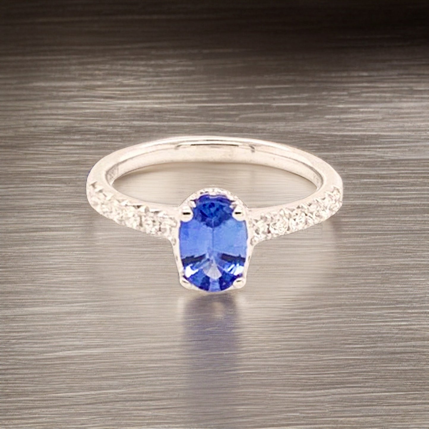 Diamond Sapphire Ring 18k Gold Women 1.725 TCW Certified $3990 913137 - Certified Fine Jewelry