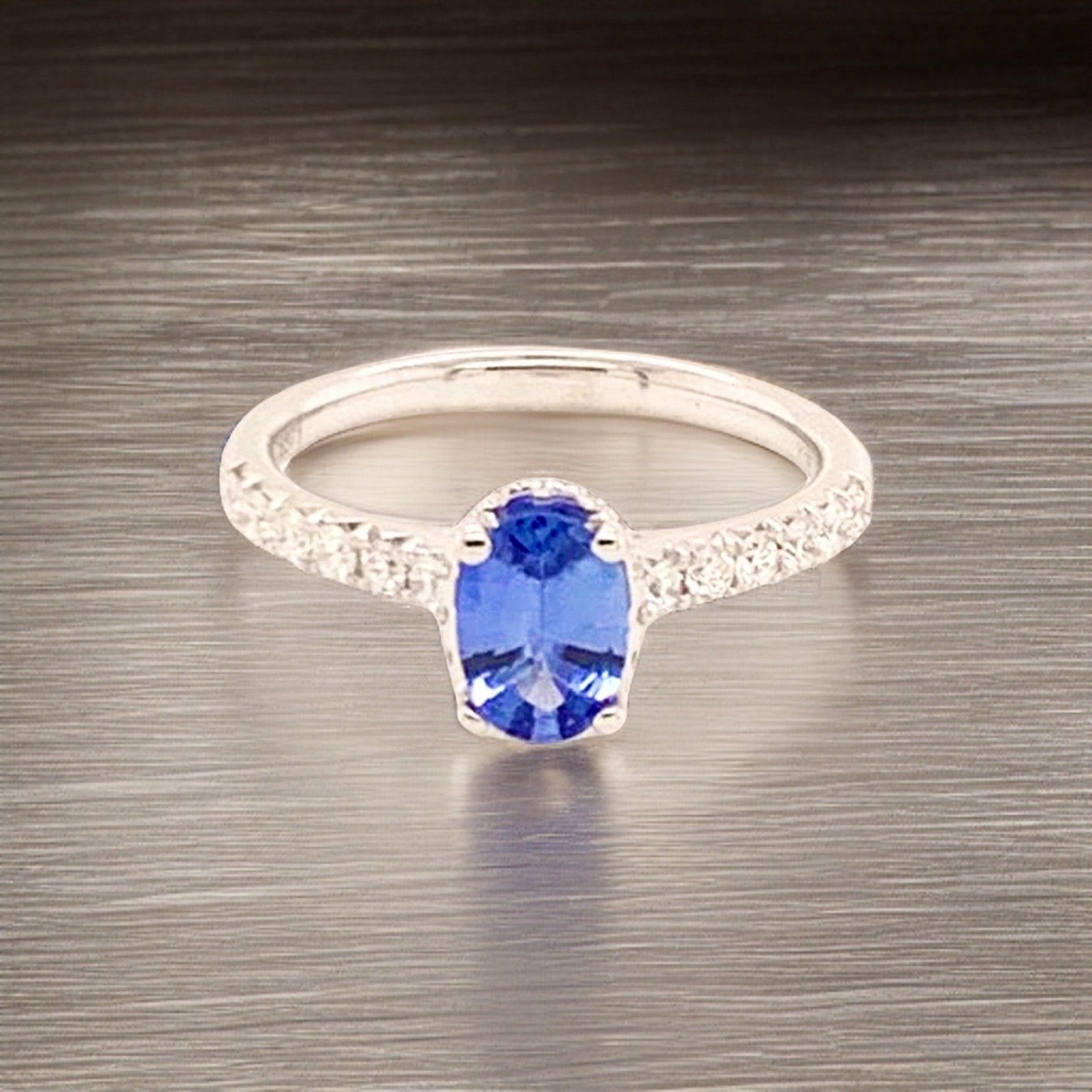 Diamond Sapphire Ring 18k Gold Women 1.725 TCW Certified $3990 913137 - Certified Fine Jewelry