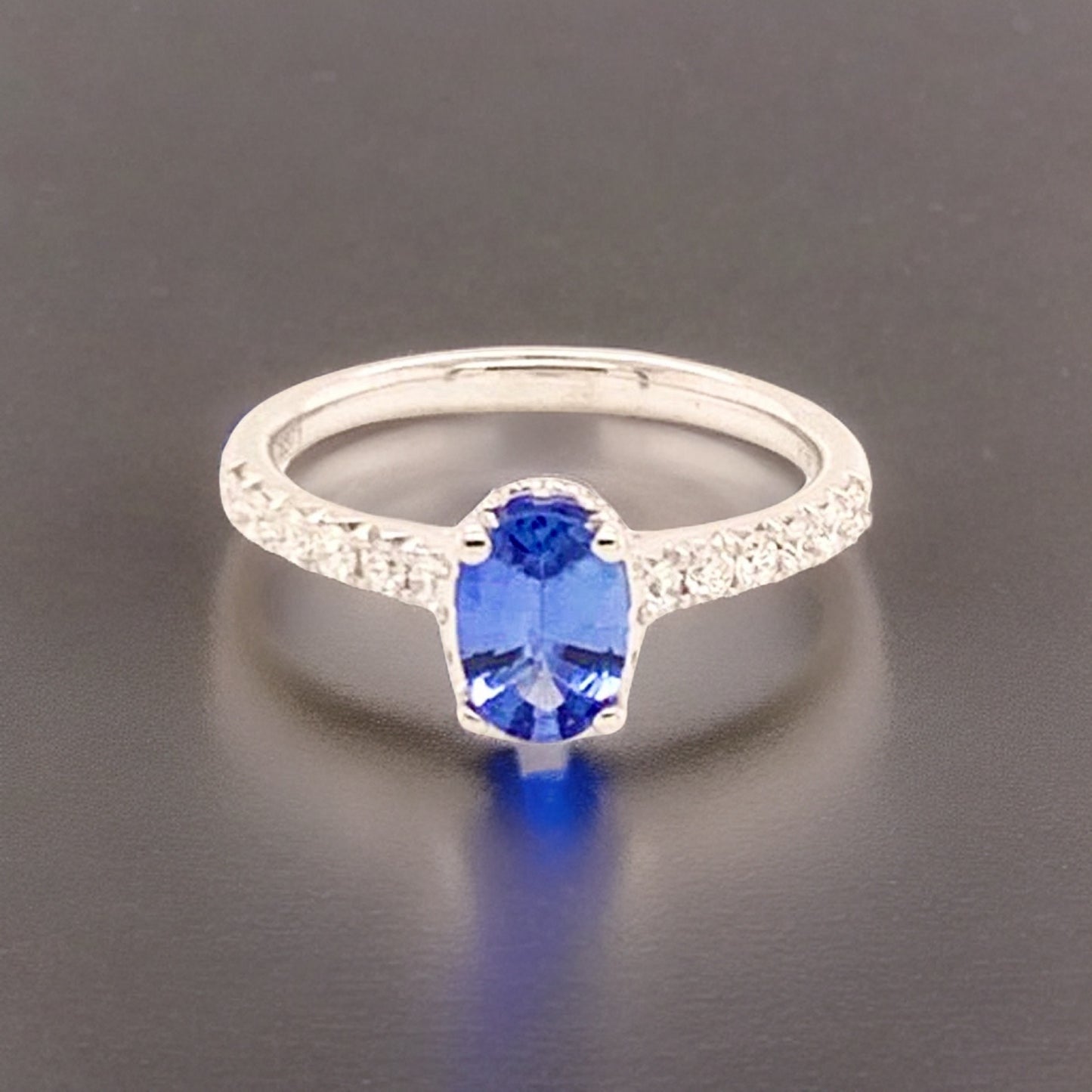 Diamond Sapphire Ring 18k Gold Women 1.725 TCW Certified $3990 913137 - Certified Fine Jewelry