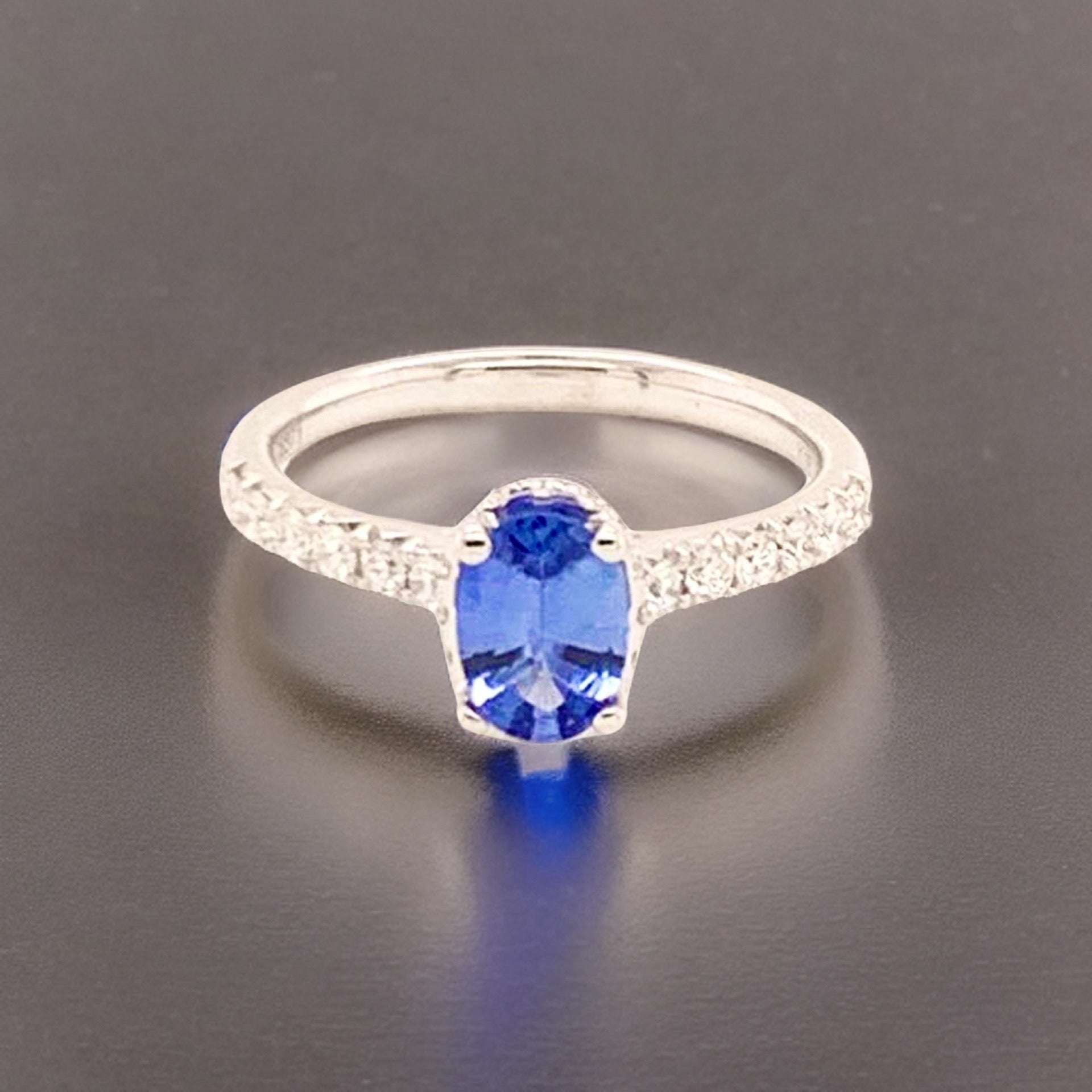 Diamond Sapphire Ring 18k Gold Women 1.725 TCW Certified $3990 913137 - Certified Fine Jewelry