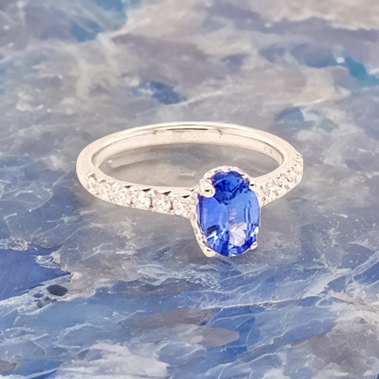 Diamond Sapphire Ring 18k Gold Women 1.725 TCW Certified $3990 913137 - Certified Fine Jewelry