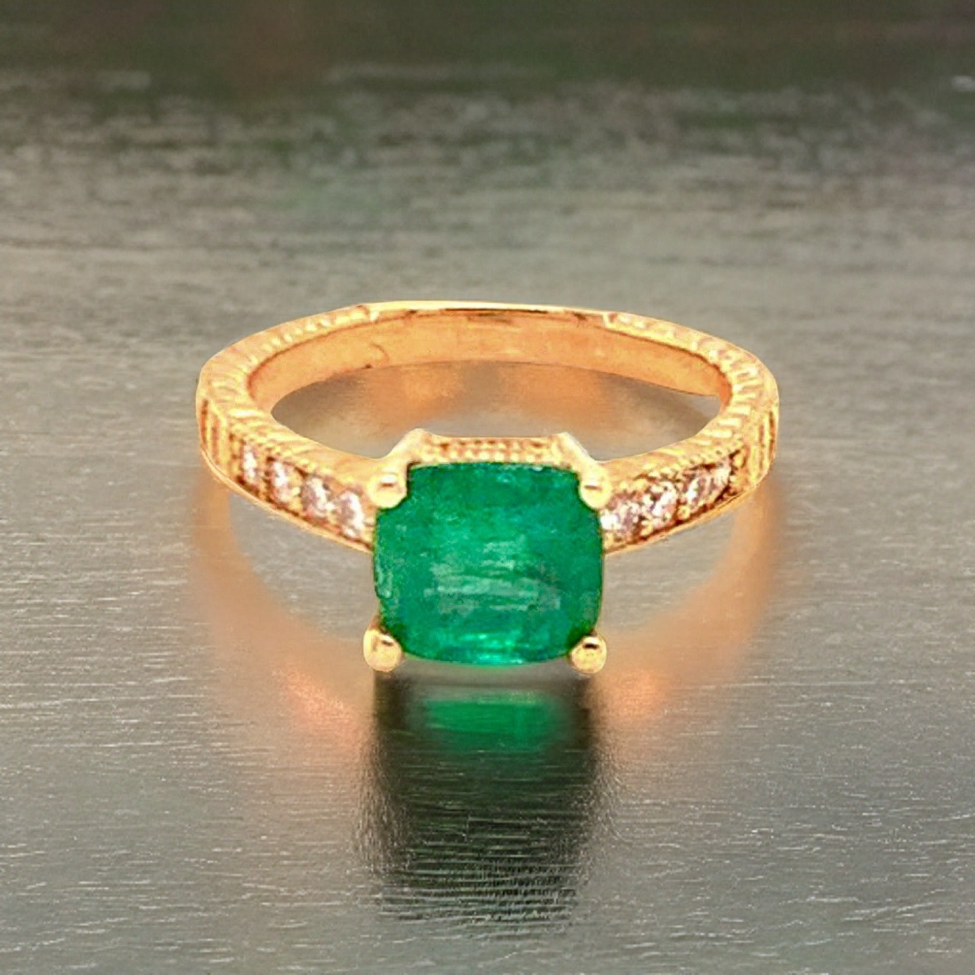 Diamond Emerald Ring 14k Gold 2.01 TCW Women Certified $3,950 914185 - Certified Fine Jewelry
