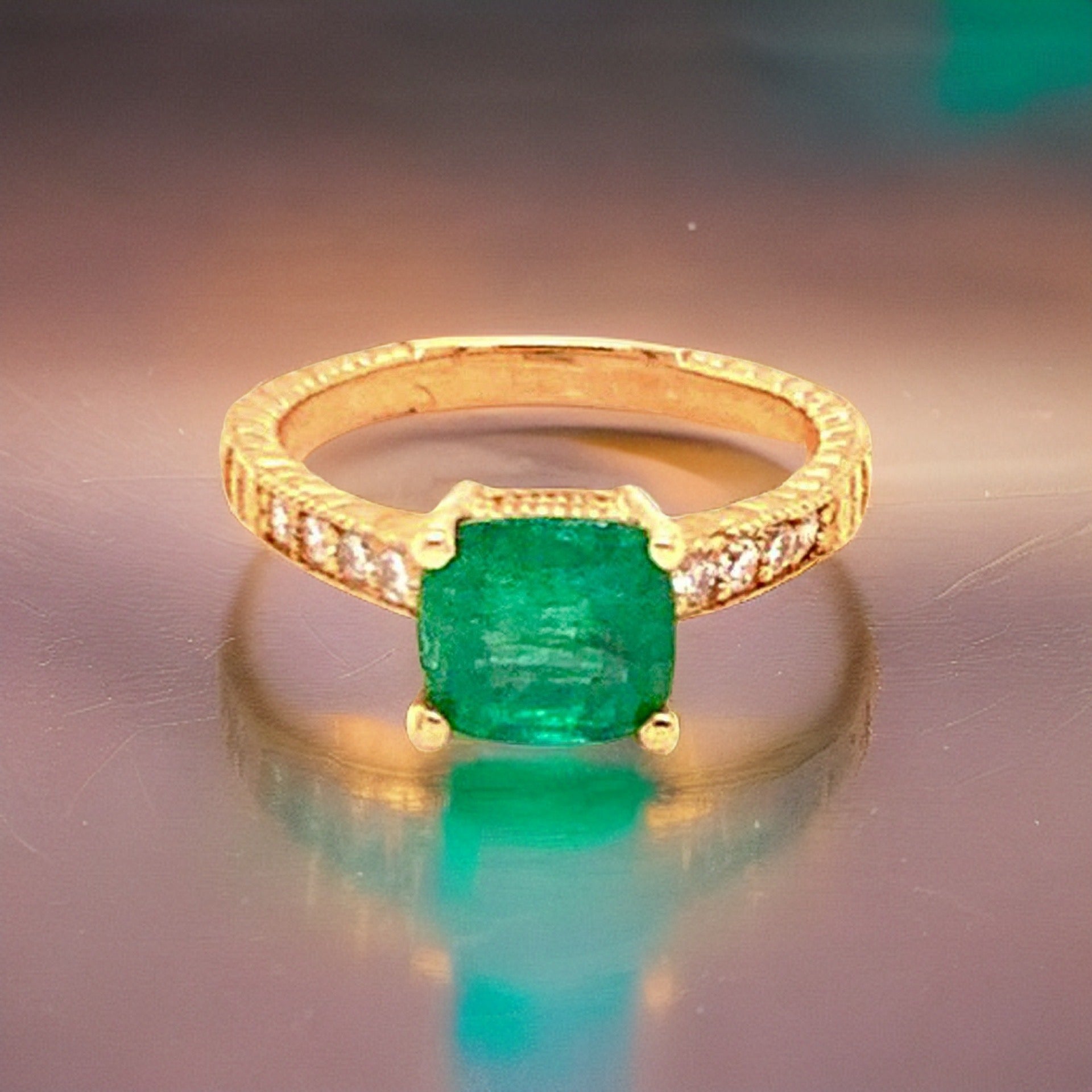 Diamond Emerald Ring 14k Gold 2.01 TCW Women Certified $3,950 914185 - Certified Fine Jewelry