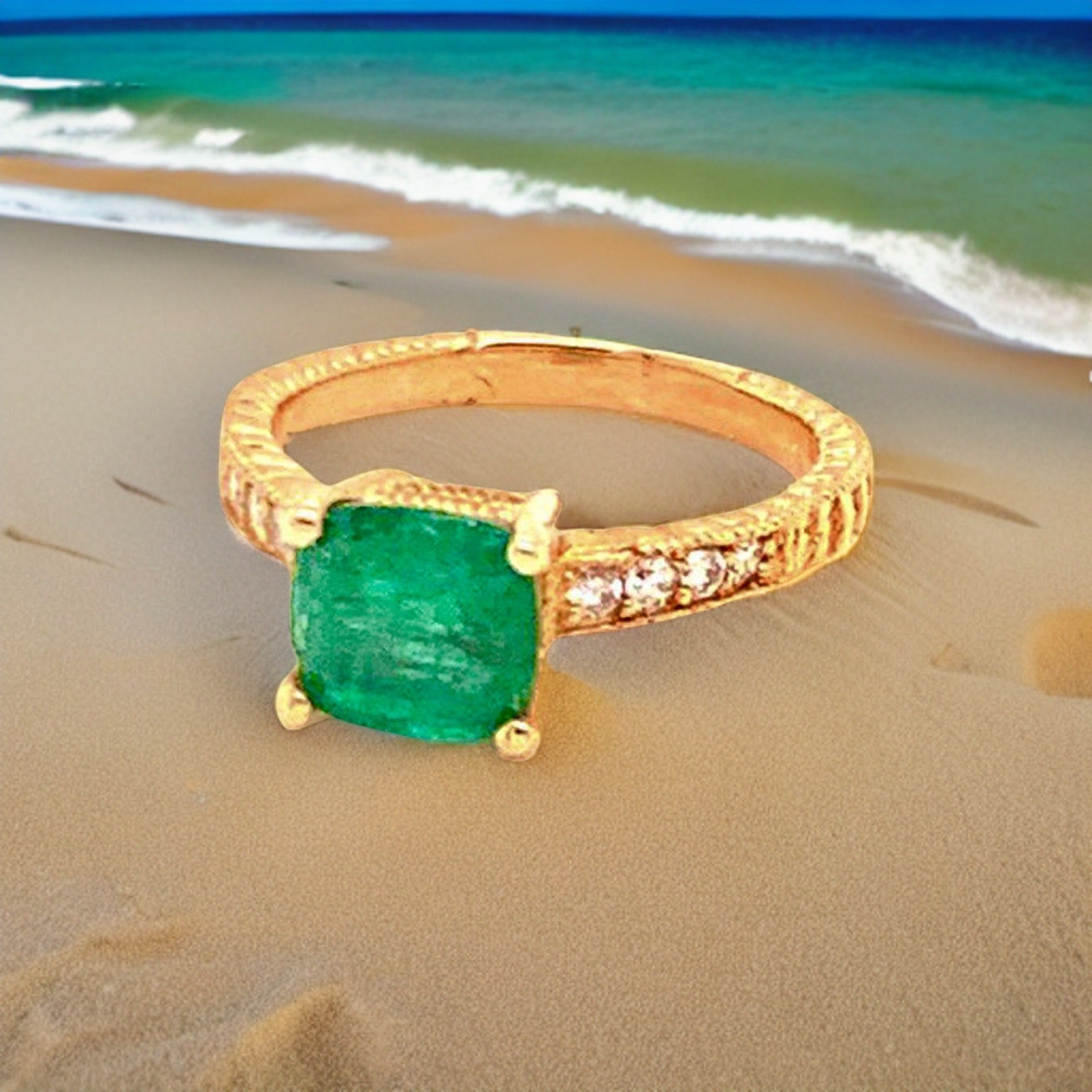 Diamond Emerald Ring 14k Gold 2.01 TCW Women Certified $3,950 914185 - Certified Fine Jewelry