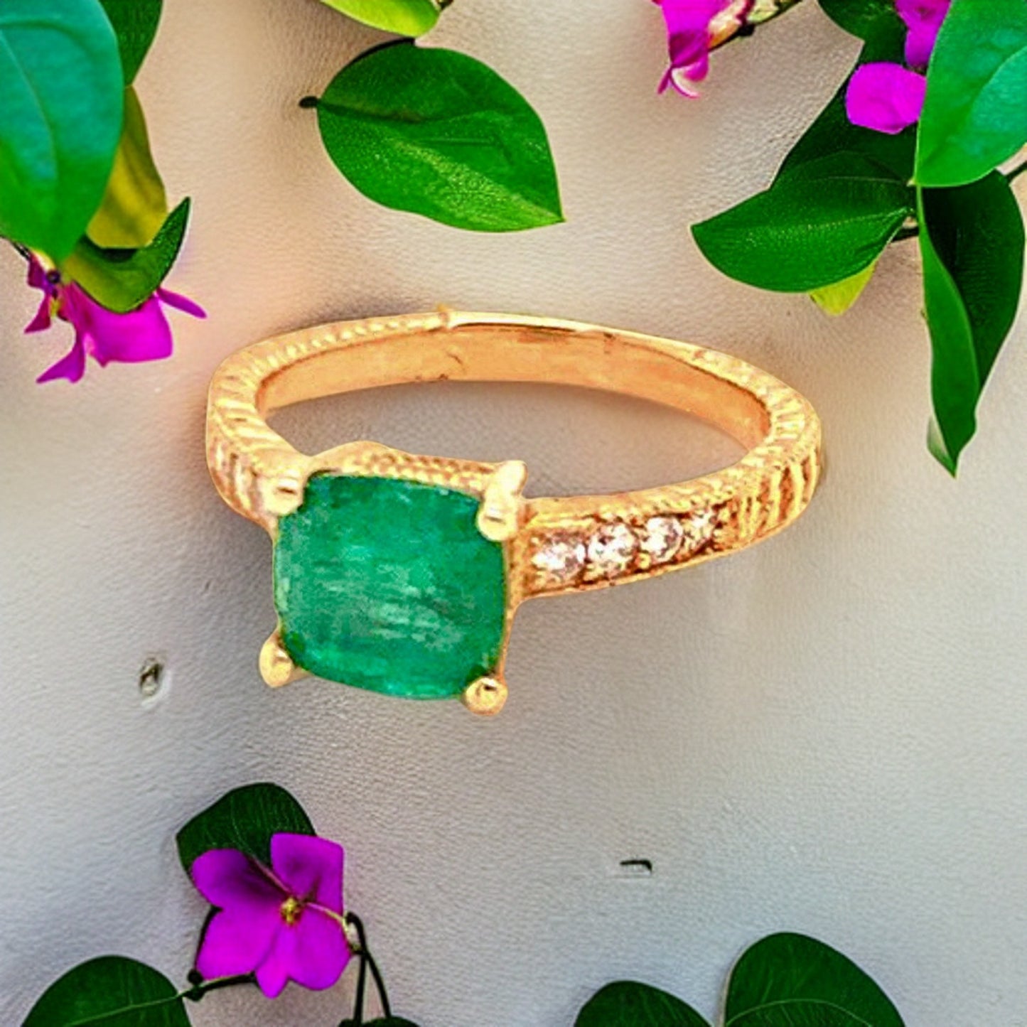Diamond Emerald Ring 14k Gold 2.01 TCW Women Certified $3,950 914185 - Certified Fine Jewelry
