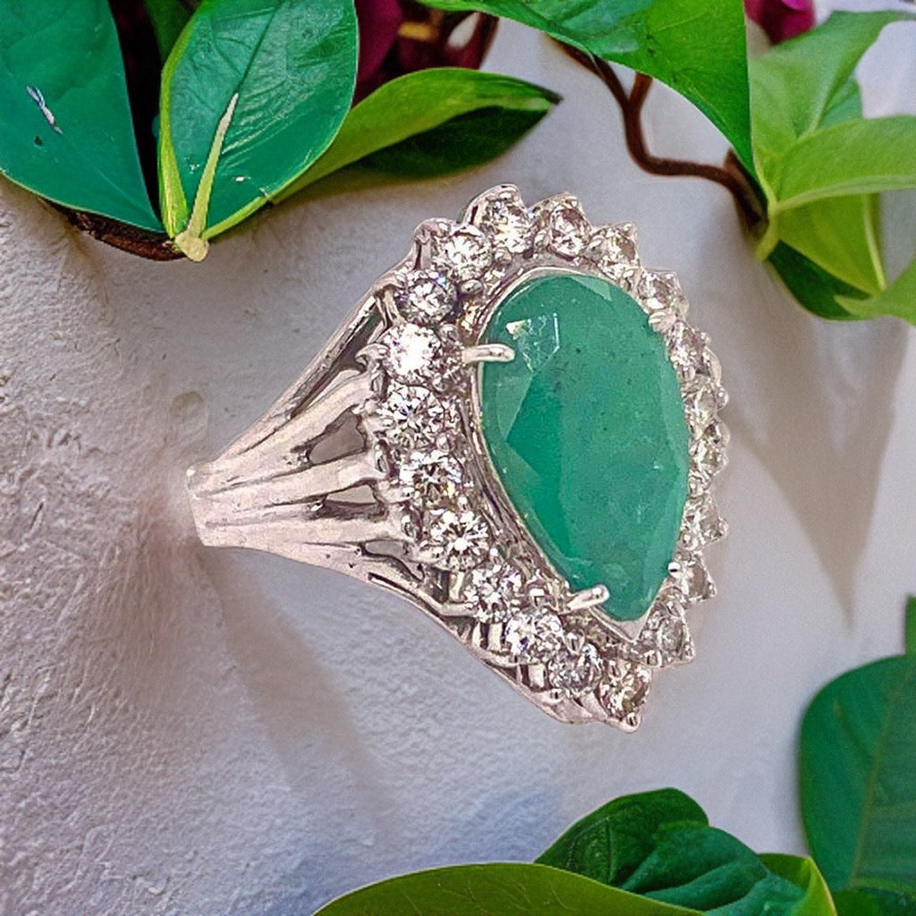 Diamond Emerald Ring 7.50 TCW 18 KT GIA Certified $8,950 915169 - Certified Fine Jewelry