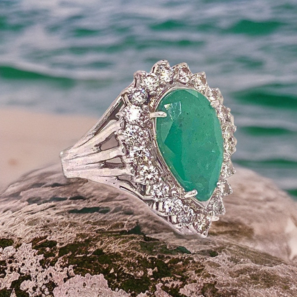 Diamond Emerald Ring 7.50 TCW 18 KT GIA Certified $8,950 915169 - Certified Fine Jewelry