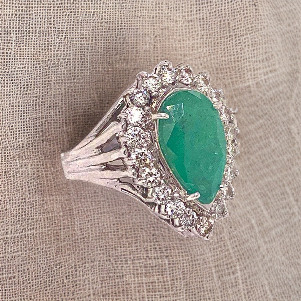 Diamond Emerald Ring 7.50 TCW 18 KT GIA Certified $8,950 915169 - Certified Fine Jewelry