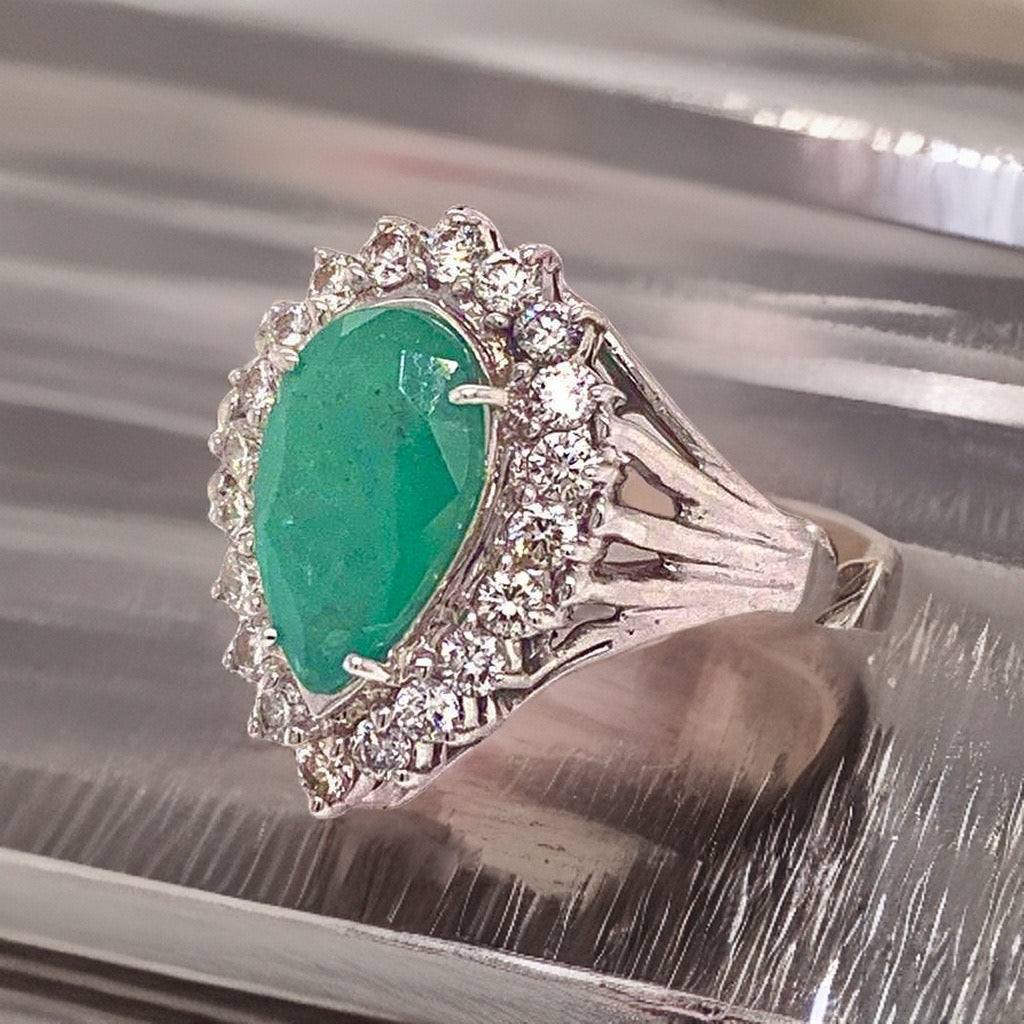 Diamond Emerald Ring 7.50 TCW 18 KT GIA Certified $8,950 915169 - Certified Fine Jewelry
