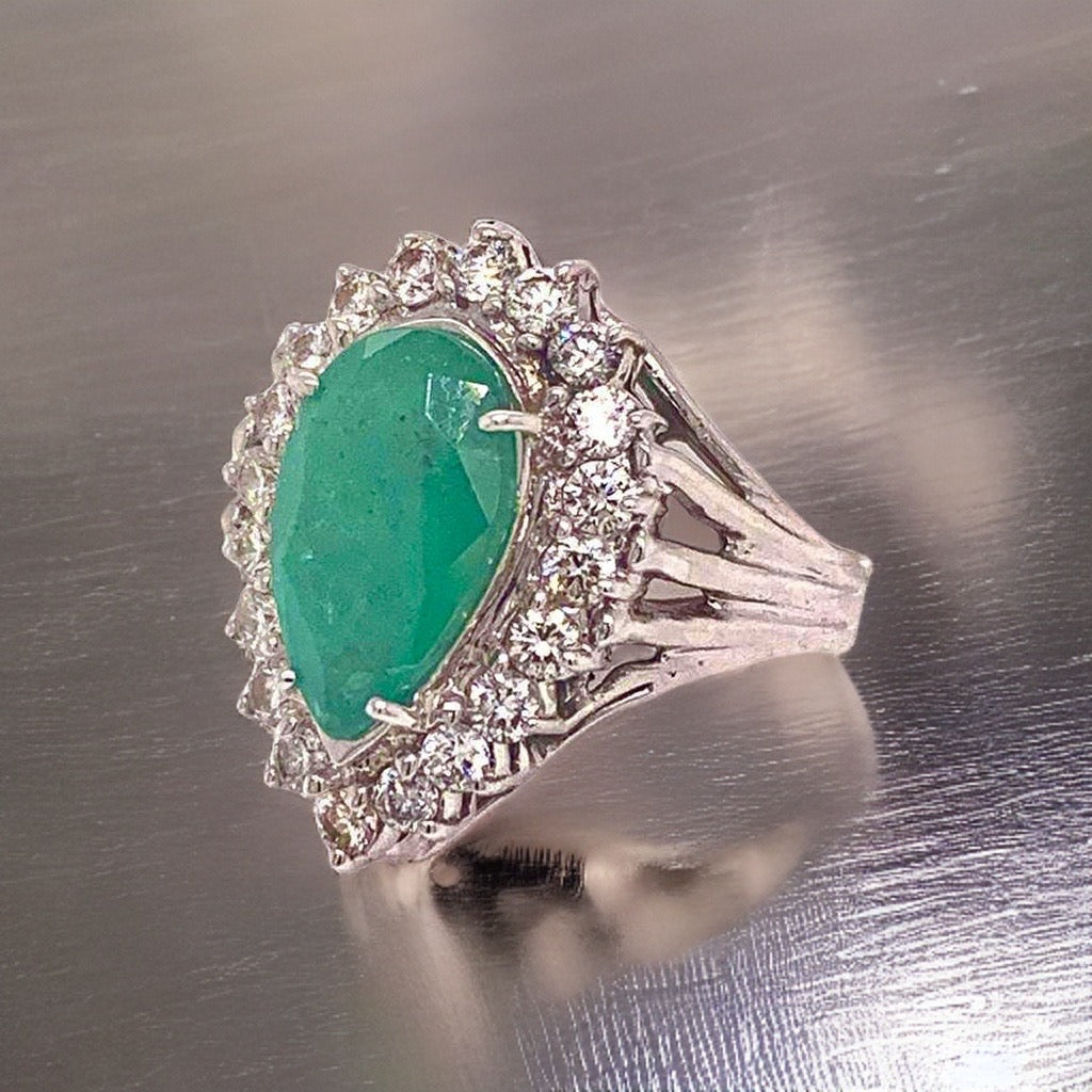 Diamond Emerald Ring 7.50 TCW 18 KT GIA Certified $8,950 915169 - Certified Fine Jewelry