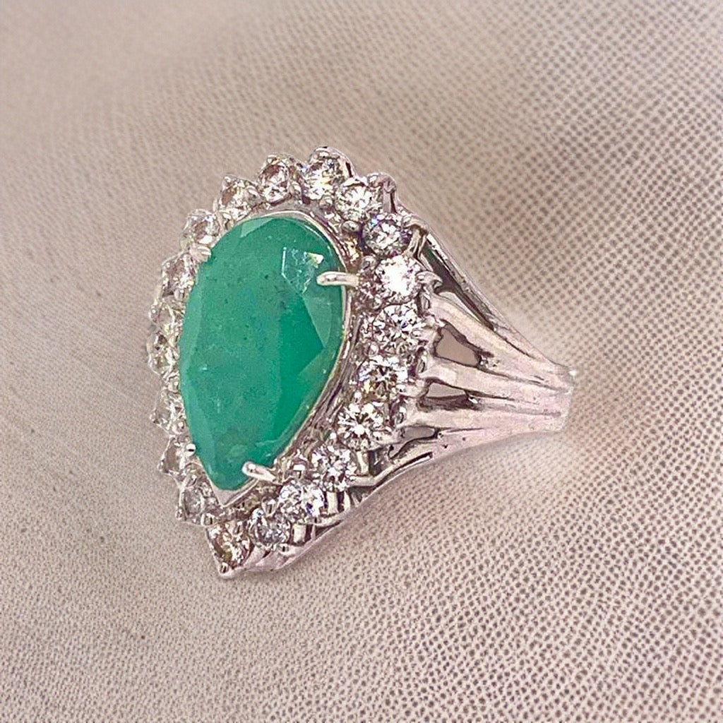 Diamond Emerald Ring 7.50 TCW 18 KT GIA Certified $8,950 915169 - Certified Fine Jewelry
