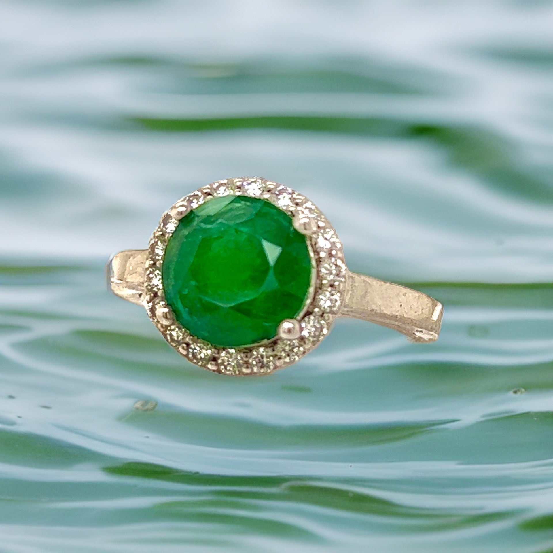 Natural Emerald Diamond Ring 14k Gold 2.83 TCW Certified $4,950 213252 - Certified Fine Jewelry