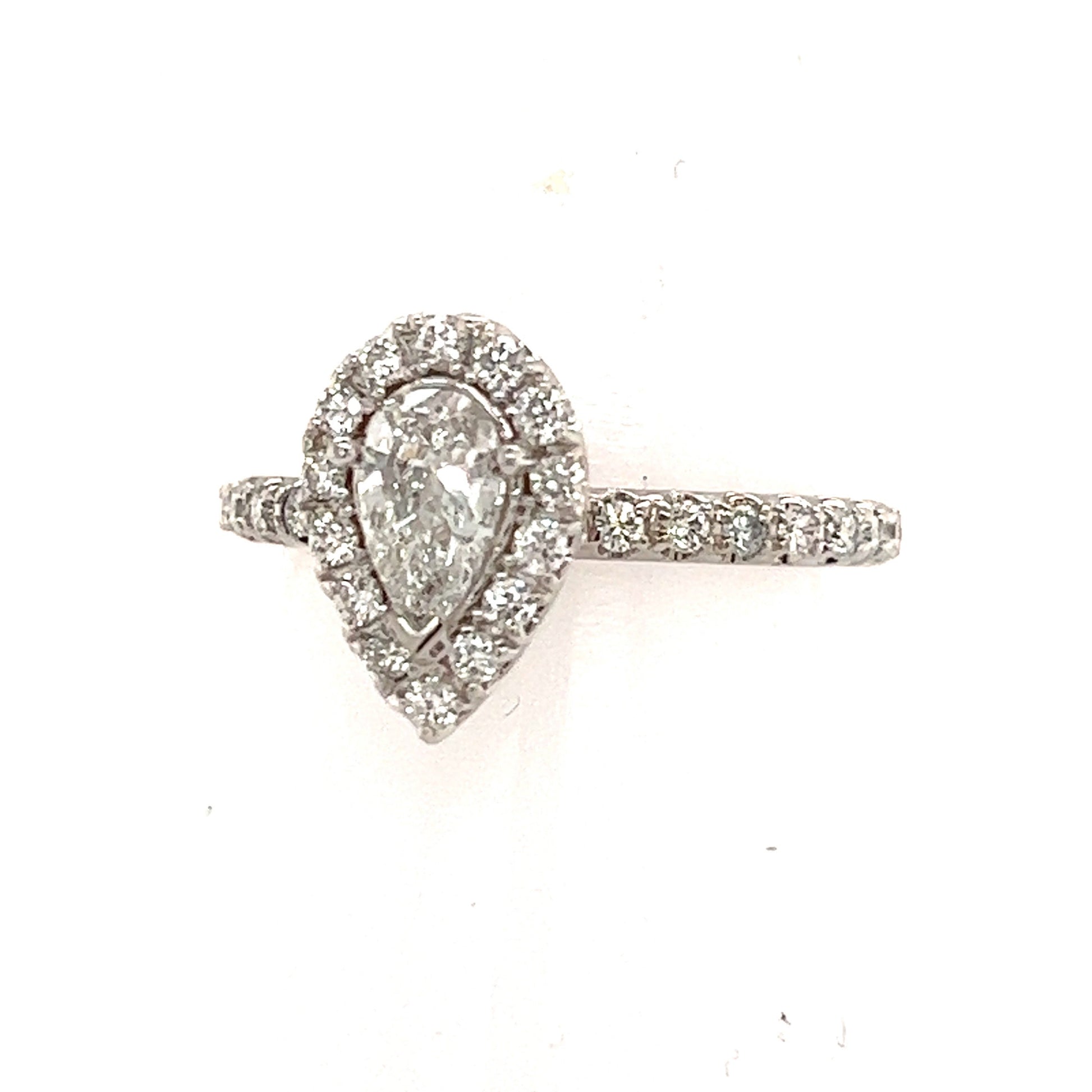 Diamond Engagement Ring 14k White Gold 0.90 TCW Certified $4,950 210736 - Certified Fine Jewelry
