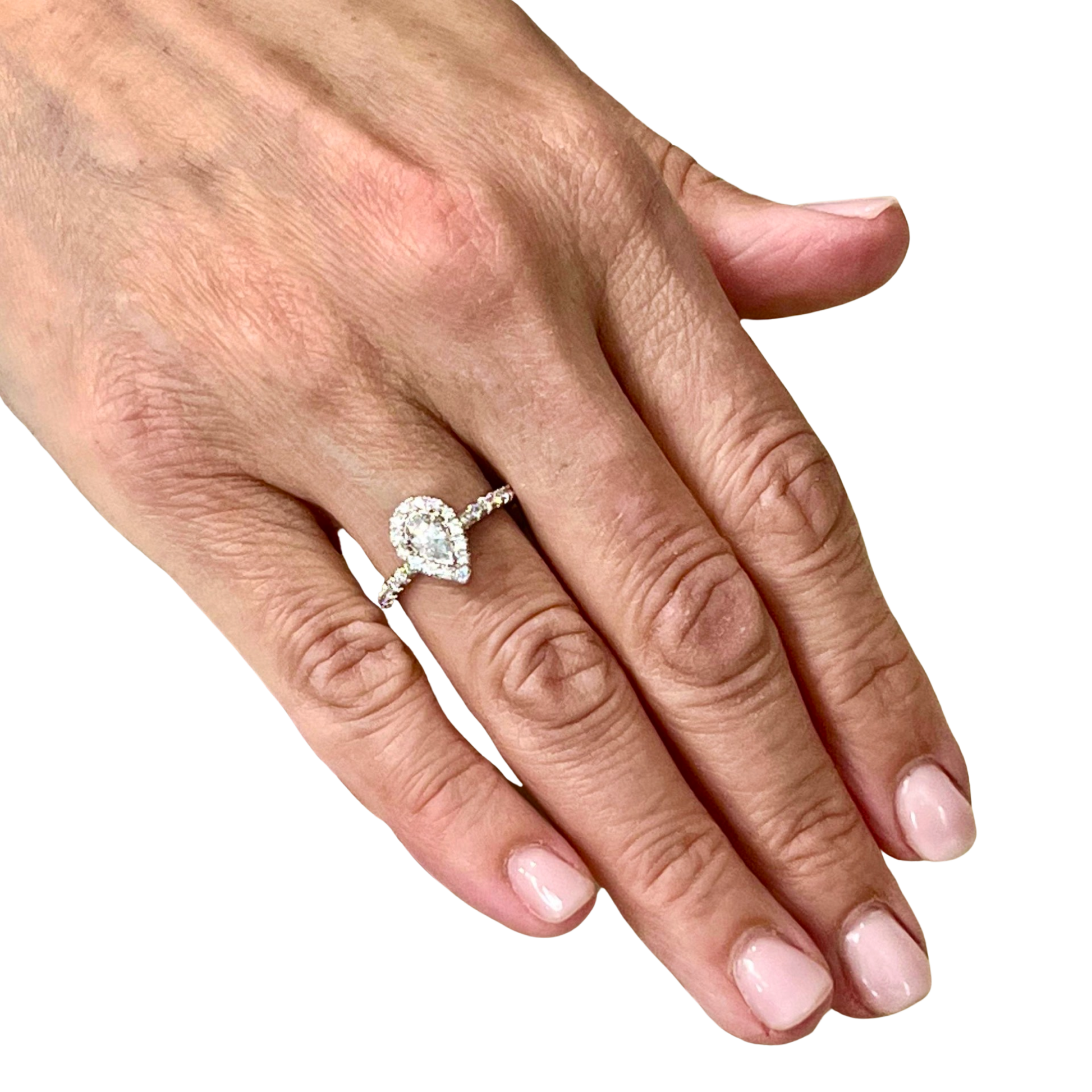 Diamond Engagement Ring 14k White Gold 0.90 TCW Certified $4,950 210736 - Certified Fine Jewelry