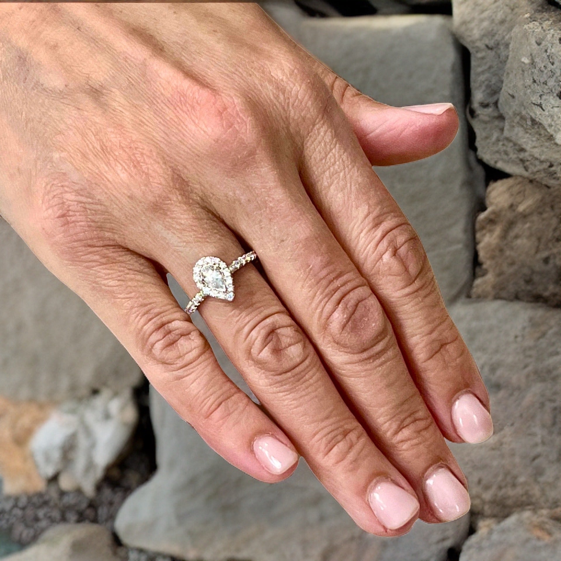 Diamond Engagement Ring 14k White Gold 0.90 TCW Certified $4,950 210736 - Certified Fine Jewelry