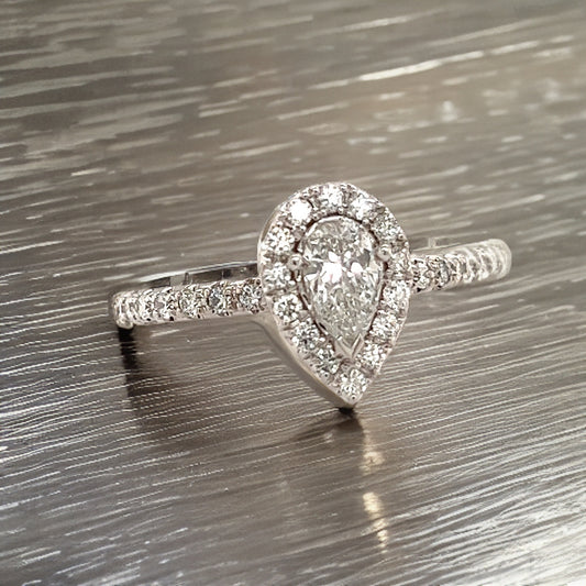 Diamond Engagement Ring 14k White Gold 0.90 TCW Certified $4,950 210736 - Certified Fine Jewelry