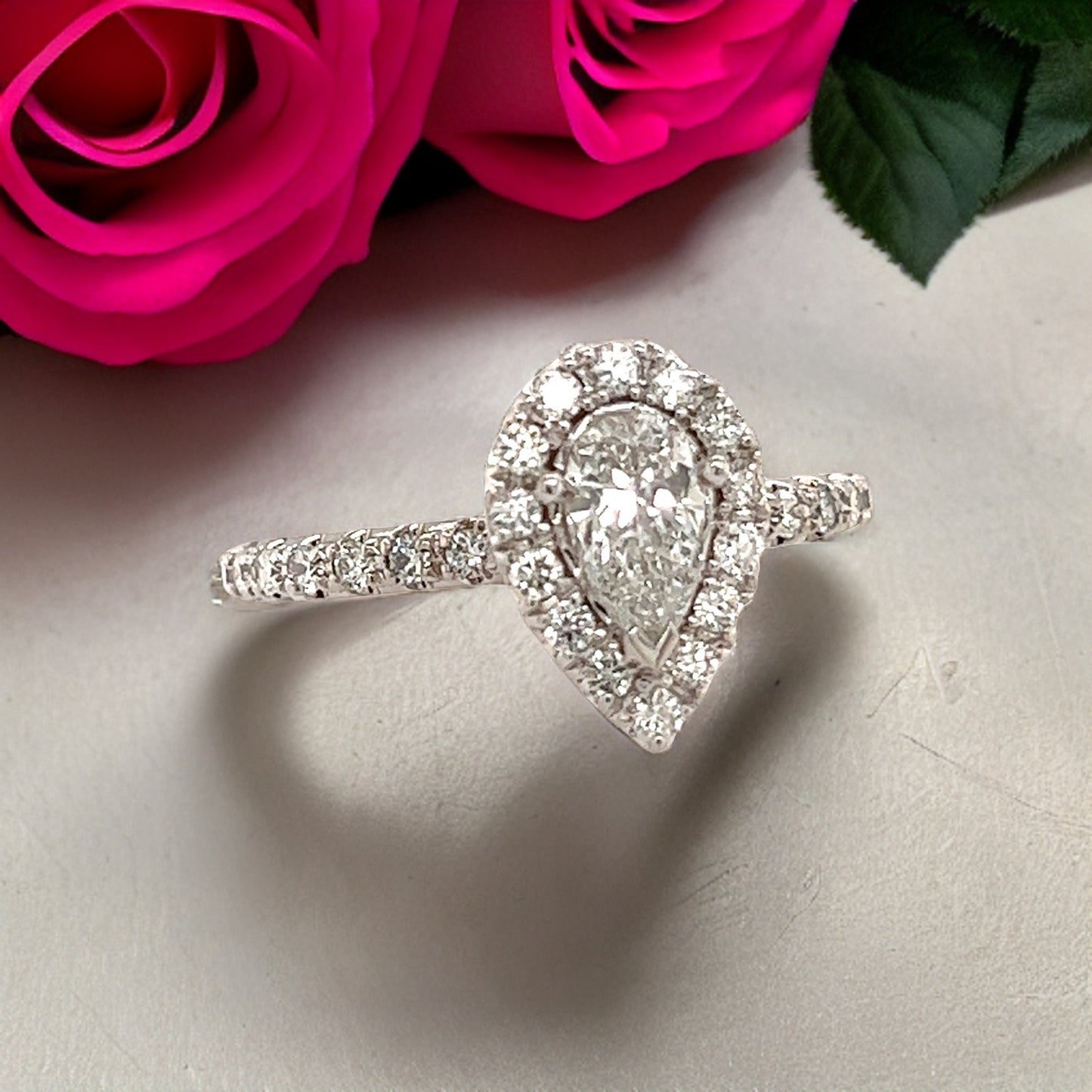 Diamond Engagement Ring 14k White Gold 0.90 TCW Certified $4,950 210736 - Certified Fine Jewelry