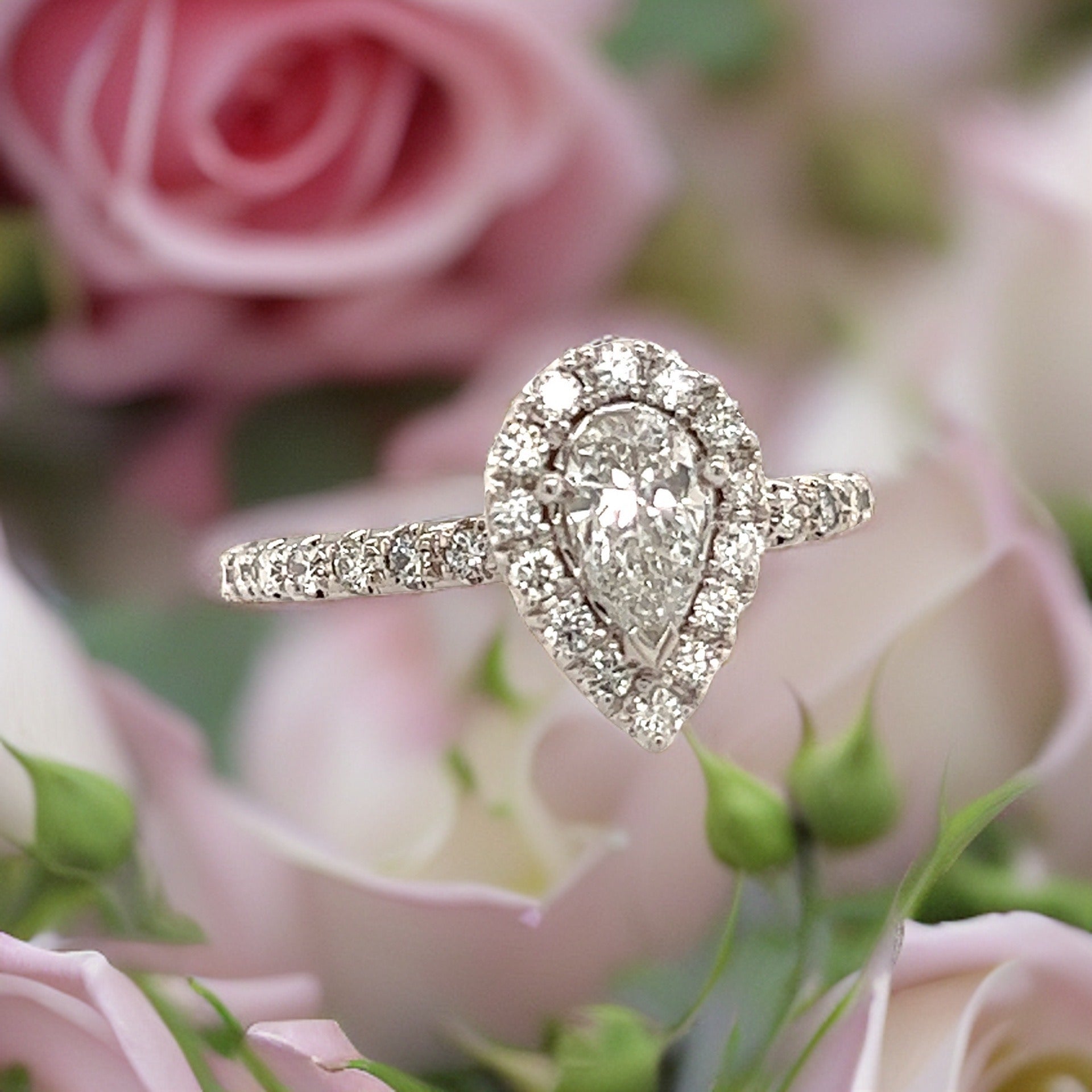 Diamond Engagement Ring 14k White Gold 0.90 TCW Certified $4,950 210736 - Certified Fine Jewelry