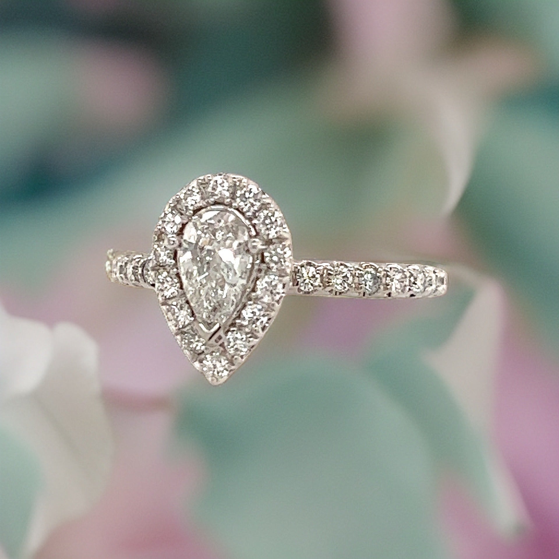 Diamond Engagement Ring 14k White Gold 0.90 TCW Certified $4,950 210736 - Certified Fine Jewelry