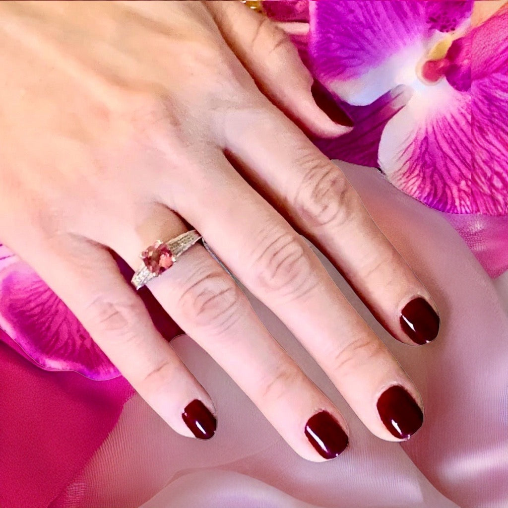 Diamond Pink Tourmaline Rubellite Ring 6.5 14k Gold 2.45 Tcw Certified $3,700 912289 - Certified Fine Jewelry