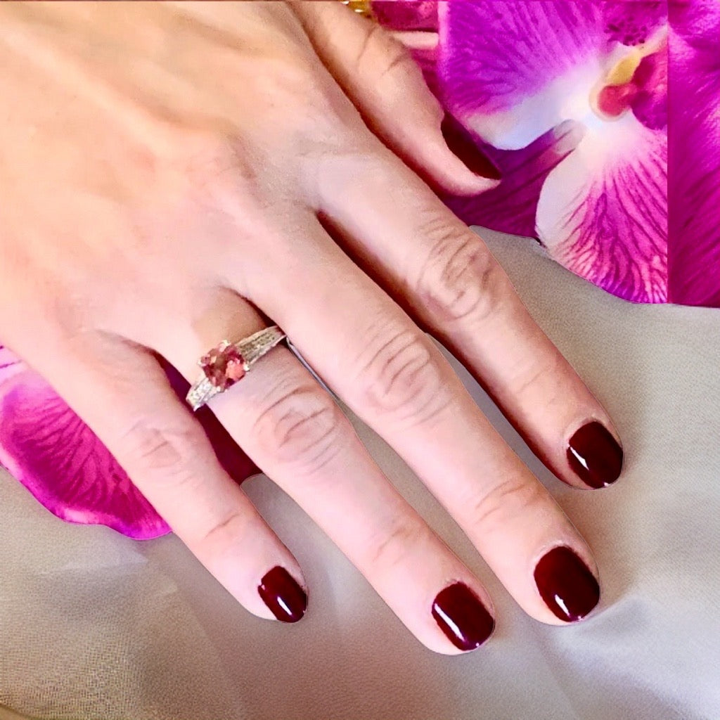 Diamond Pink Tourmaline Rubellite Ring 6.5 14k Gold 2.45 Tcw Certified $3,700 912289 - Certified Fine Jewelry