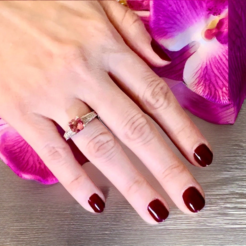 Diamond Pink Tourmaline Rubellite Ring 6.5 14k Gold 2.45 Tcw Certified $3,700 912289 - Certified Fine Jewelry