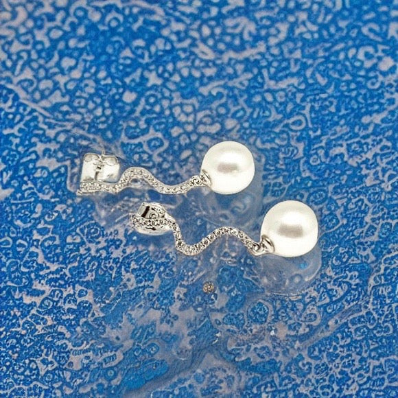 Diamond South Sea Pearl Earrings 14k Gold Large 11.00 mm Certified $4,950 913484 - Certified Fine Jewelry