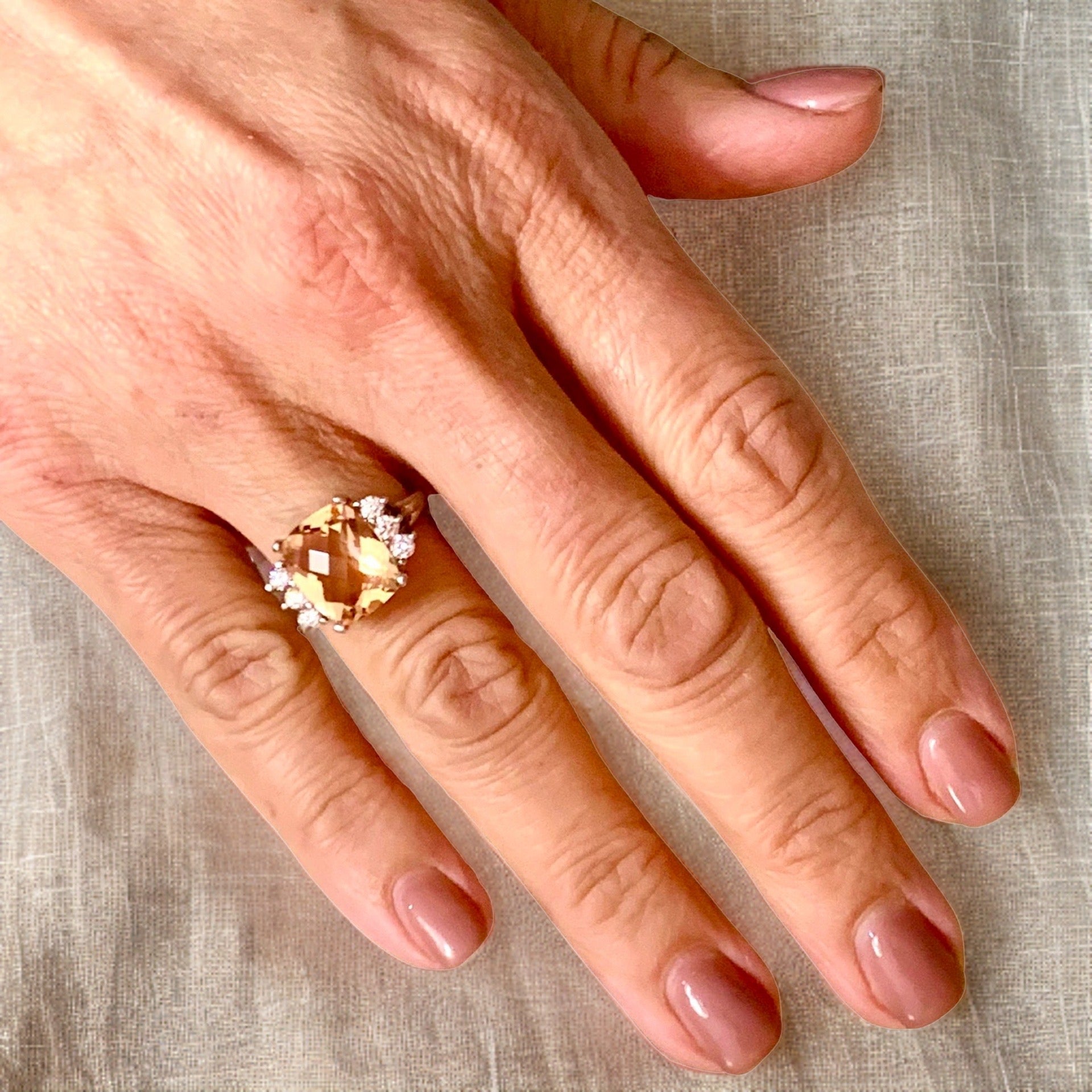 Diamond Morganite Ring Size 7.25 14k Gold 5.60 TCW Certified $5,950 120600 - Certified Fine Jewelry