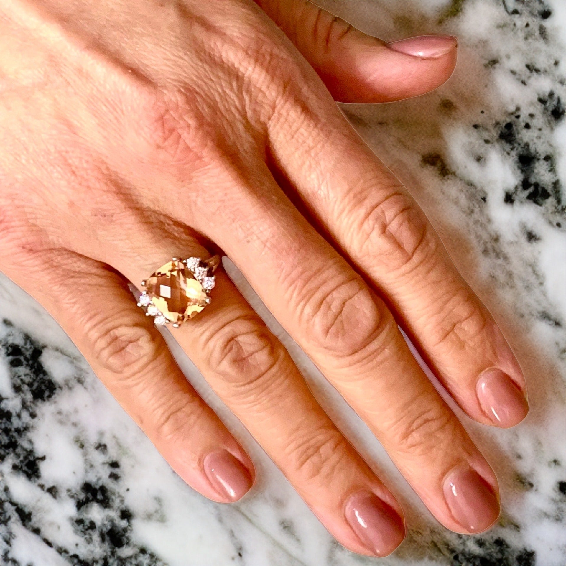 Diamond Morganite Ring Size 7.25 14k Gold 5.60 TCW Certified $5,950 120600 - Certified Fine Jewelry